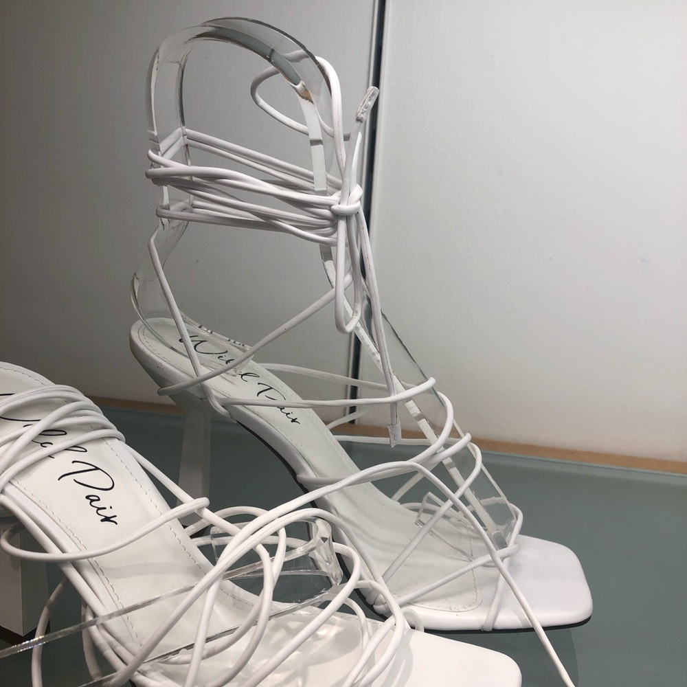 Wild Pair White Strappy Heels